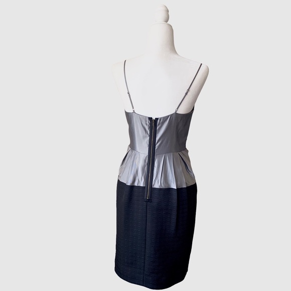 BCBG MAX AZRIA BLACK GREY SPAGHETTI STRAP COCKTAIL DRESS FORMAL DRESS - Picture 3 of 13